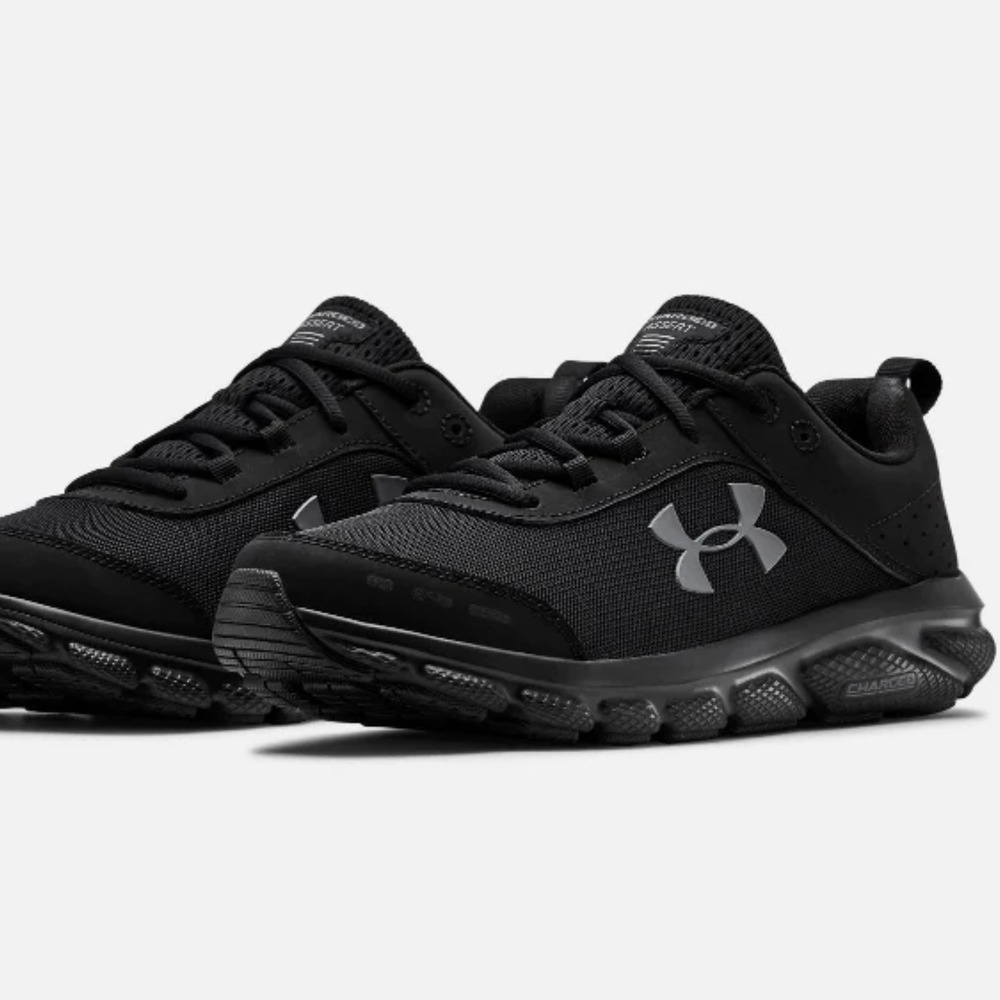 Under Armour Charged Assert Shoes - Mens Running Athletic Sneakers 12 Black